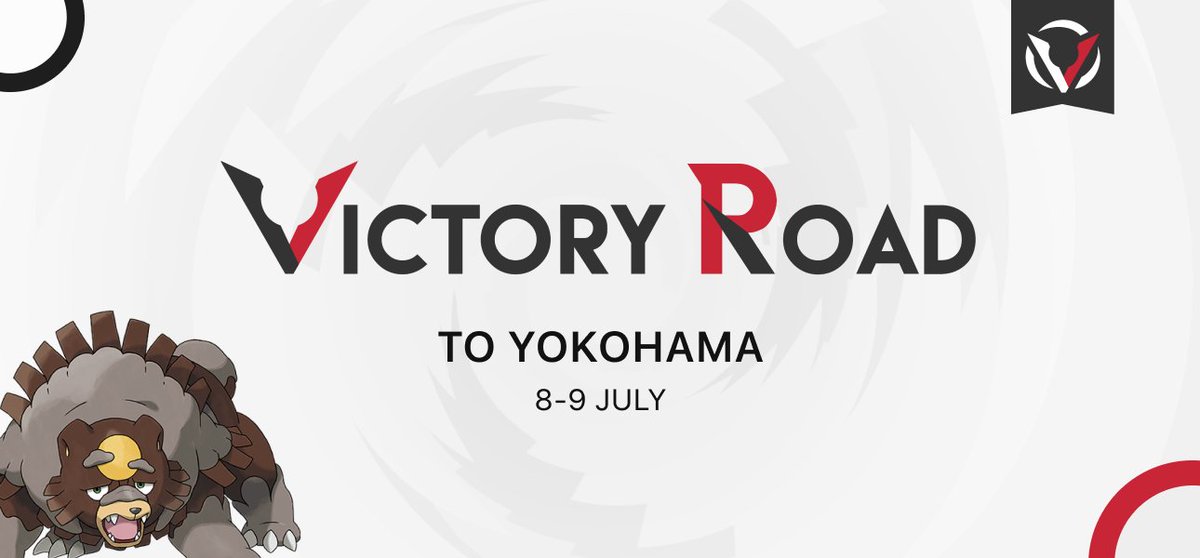 Join us for the Victory Road to Yokohama online tournament! 🚀🌐 🗓️ 8–9 July, 13:00 UTC 🎮 VGC Regulation Set D 🧾 Open team lists 🎟️ $10 USD 🏆 Prizes based on attendance 🔁 RT for a chance of a free entry! 📖 Info: victoryroadvgc.com/2023-vr-road-y… 👉 Sign-ups: battlefy.com/victoryroad/vi…