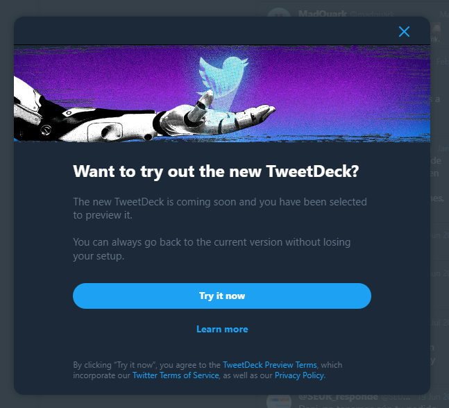 16danicm's tweet photo. A ver si es TweetDeck lo próximo que escaralla LeLOL https://t.co/r8HJ1Kvoem