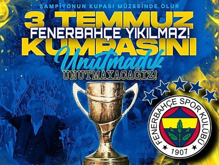 #Fenerbahce #Fenerbahçe #FenerbahçeYıkılmaz #3TemmuzOnurumuzdur #3TemmuzTartısmayaKapalı #fener  #sarı #lacivert 💛💙