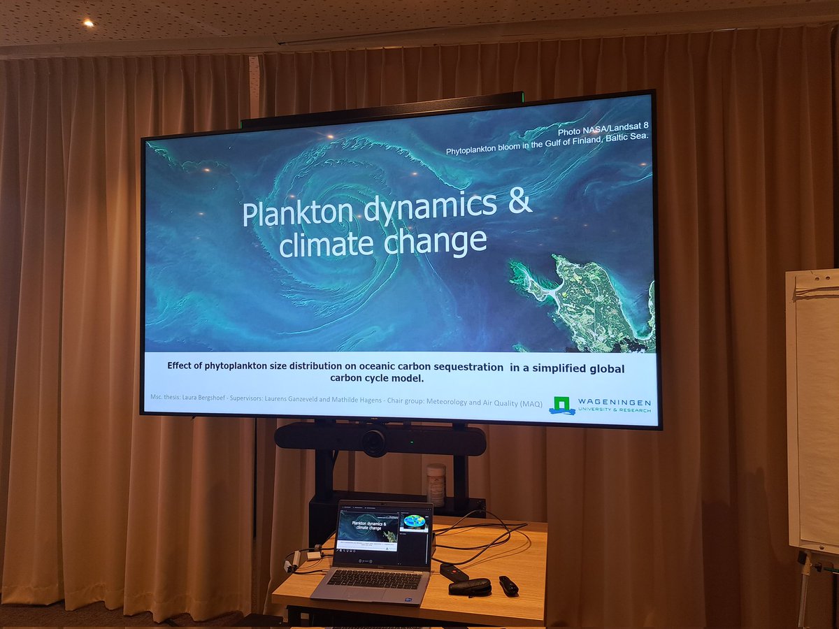 Science_Lau's tweet image. My baby🤩. Presenting my master thesis research on phytoplankton modelling, that I have been working on next to journalism. Thank you @MathildeHagens and Laurens Ganzeveld for allowing me to work on this interesting topic. @WUR #climatemodels #plankton #colloqium