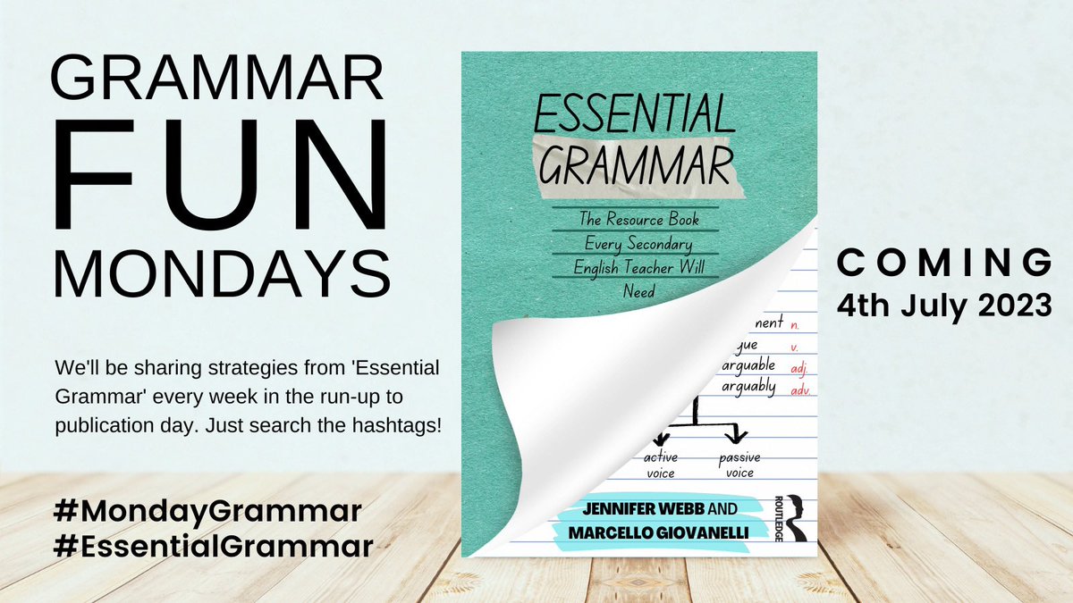 It’s GRAMMAR FUN MONDAY! #MondayGrammar To celebrate the publication of #EssentialGrammar, we will pick someone to receive a free copy. All you have to do is 👍 and RT and we’ll pick winners at random. @mmgiovanelli Here’s a short 🧵 on grammar examples using variation…