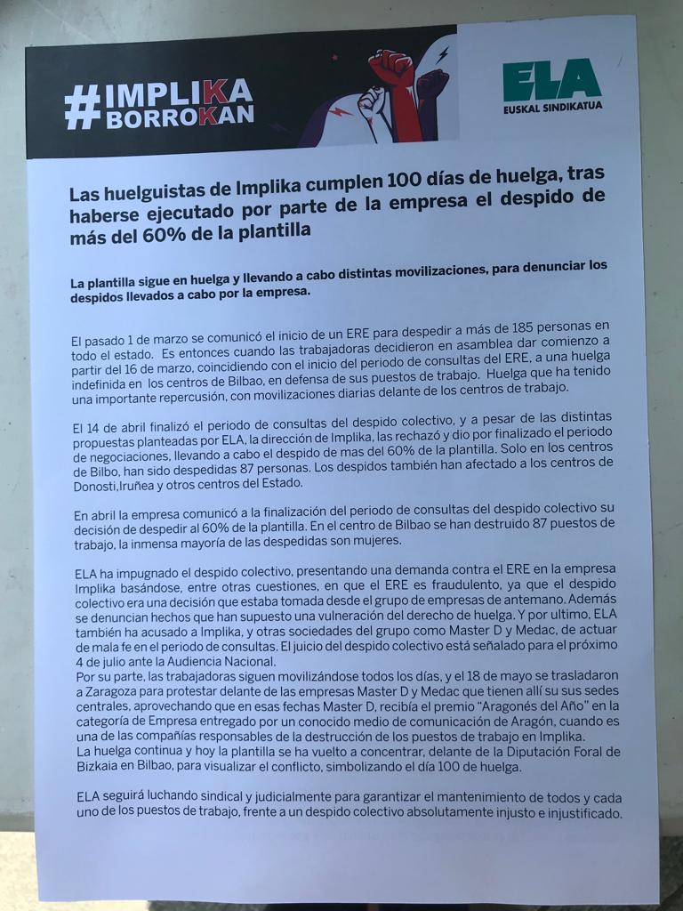 Implikaborrokan's tweet photo. Mañana día 4 de julio se producirá el juicio por el despido colectivo de @Implika_Formac ion ahora llamada OBICEX.
Nosotras seguimos luchando y no cesan las movilizaciones.

@institutoMEDAC 
@MasterDGrupo https://t.co/kolzNdgvwI