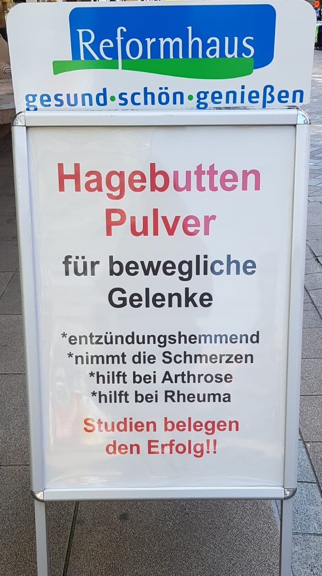 vzbayern's tweet photo. Bei #Reformhaus wird quasi Früchtetee als Rheumamedizin verkauft. 🤑

#KlartextNahrungsergaenzung #Healthclaim

https://t.co/9stddUZgUX https://t.co/ILMyMhJXX4