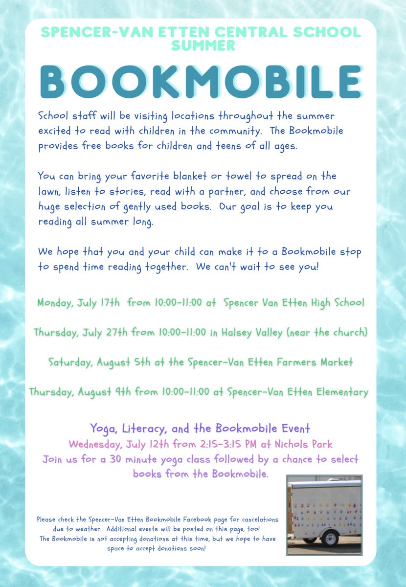 NDeLaney83's tweet photo. Come read with us this summer! #SVEPantherPride #Bookmobile #SummerReading https://t.co/DvFfS0lTac