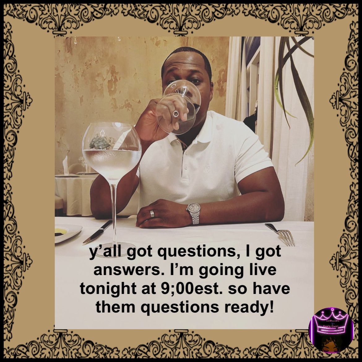 Confess33159697's tweet photo. Oop here we go. Anthony going live tonight to answers questions . #lamdt #LAMDT https://t.co/uUPFswtOs2