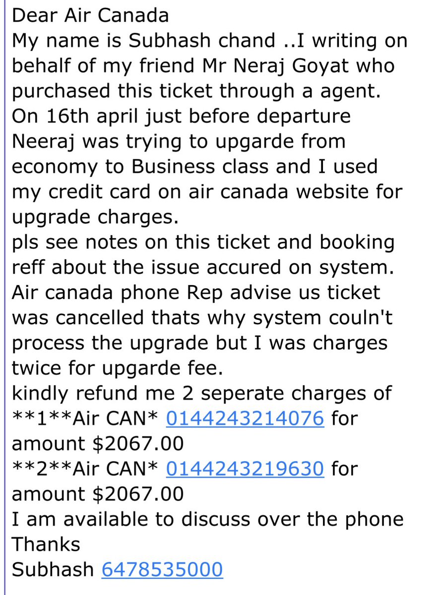 What is the benefit of being a Frequent Air Canada traveller when @AirCanada can not rectify a small issue happened with me during the ticket upgrade process? My friend’s card debited twice with $2000 and upgrade failed. Its been 3 months and refund is still awaited. Air Canada…