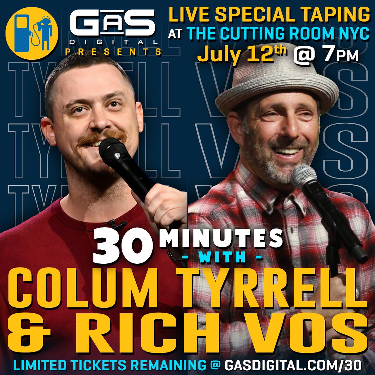 gasdigital's tweet photo. Low Ticket Warning! Get your FREE seat while you still can to @columtyrrell and @RichVos’s special tapings next Wednesday July 12th at @cuttingroomnyc right now on https://t.co/TynKsYV1d2!
#nycevents #eventsnyc #newyorkcityevents https://t.co/NOIb1nu0c2