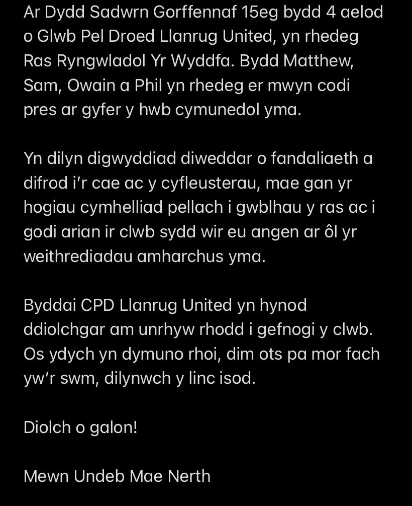 LLANRUG UNITED FC tweet media