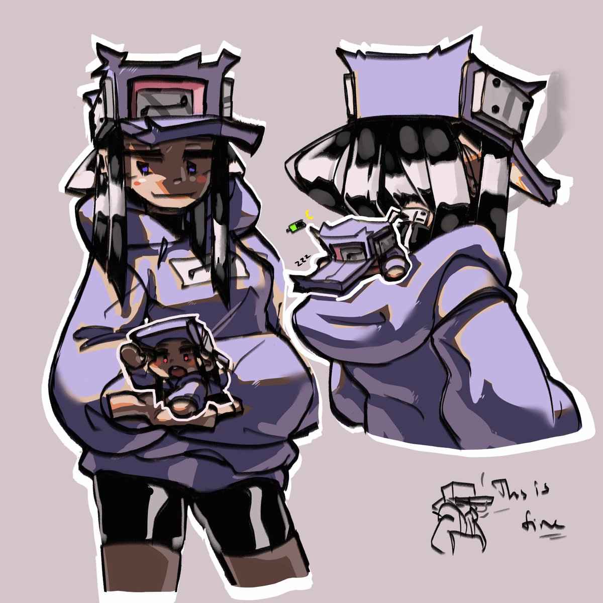 TzoiK's tweet photo. 11 days to go.

I bloody love Smol CG ( Lil Silly), so I'm thinking of making her like she's a separate CG model cuz they're half - robot and all.

Something like :

Model 1 : CG
Model 2 : CG Goon
Model 3 : Miniature CG

#cassettegirl #FNF https://t.co/2lom7DxZg1