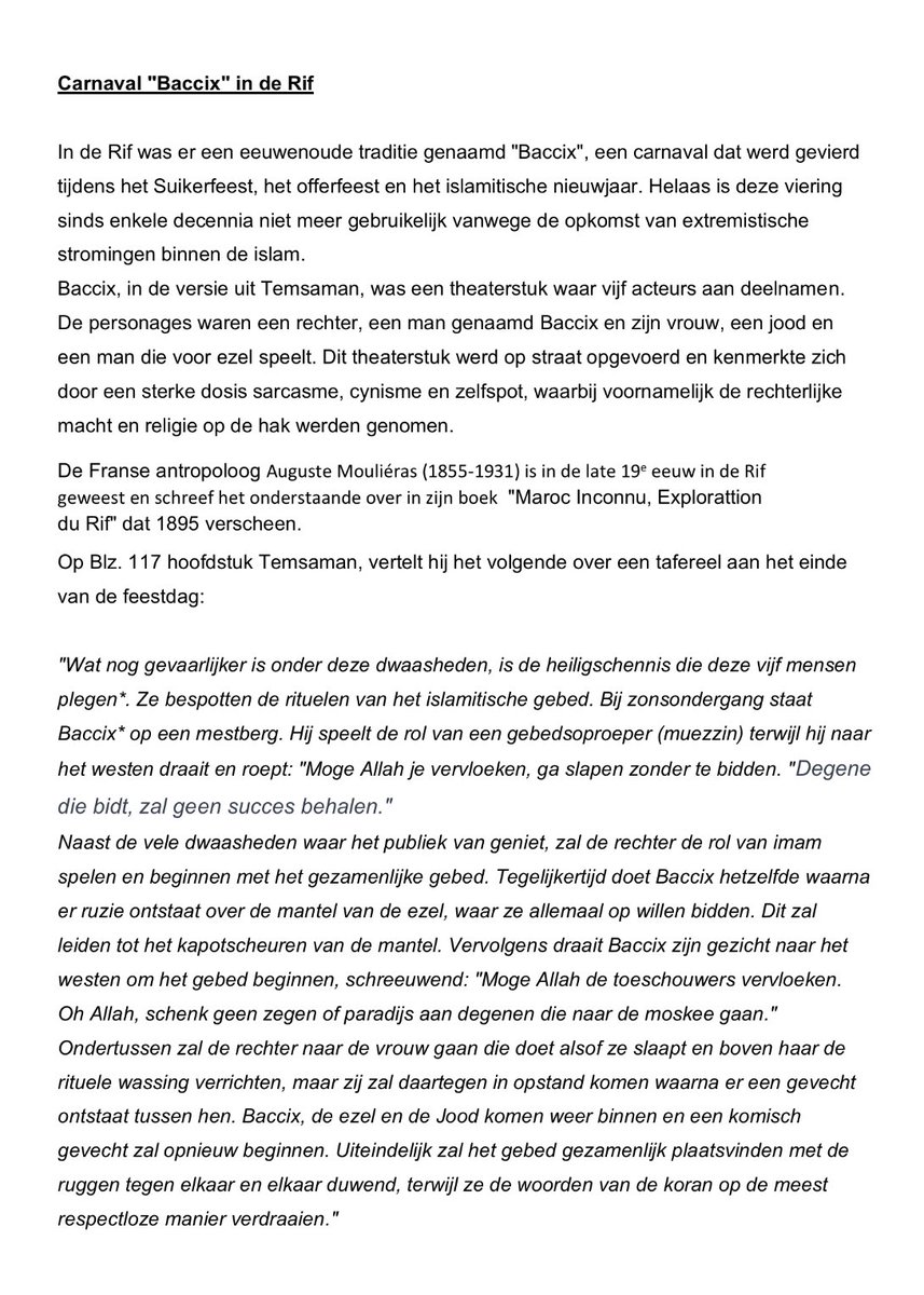 Baghdad_Mes's tweet photo. Op sociale media maken #Marokkanen commotie over de Amazigh traditie Bilmawen of zoals zij dat noemen Boujloud en noemen dit shirk. De meesten weten niet waar ze het over hebben. Nu dit stuk voor de duidelijkheid. Baccix spreek je uit als Bashikh! 
#Rif #Amazigh https://t.co/RJDqDRdgpY
