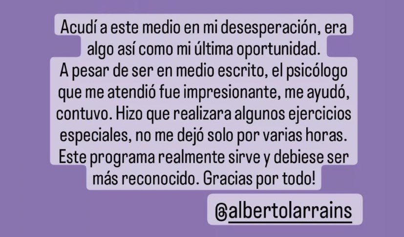 albertolarrains's tweet photo. https://t.co/O8aiMNACC6 es el programa de prevención de suicidio más grande de Latinoamérica, liderado por el @Gob_Santiago y ejecutado por 7 fundaciones. 

Ayúdennos a difundirlo. Comparto este mensaje que me hicieron llegar hoy, porque conocerlo puede salvar la vida de alguien. https://t.co/FjtqfZhIC0