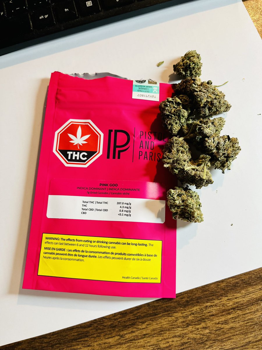 Flowershopweed's tweet photo. Hot off the press- PINK GOO. Weโre in with P&P so they keep us in the loop for brand new drops! A cross between Granddaddy Purple x Grape Ape & Northern Lights #5. 28.7% THC- 4% terps.
Gorgeous to look at & big beautiful aroma!! #pinkgoo @BrandPistol #specialdrop #lefit https://t.co/wfWL2xXPTt
