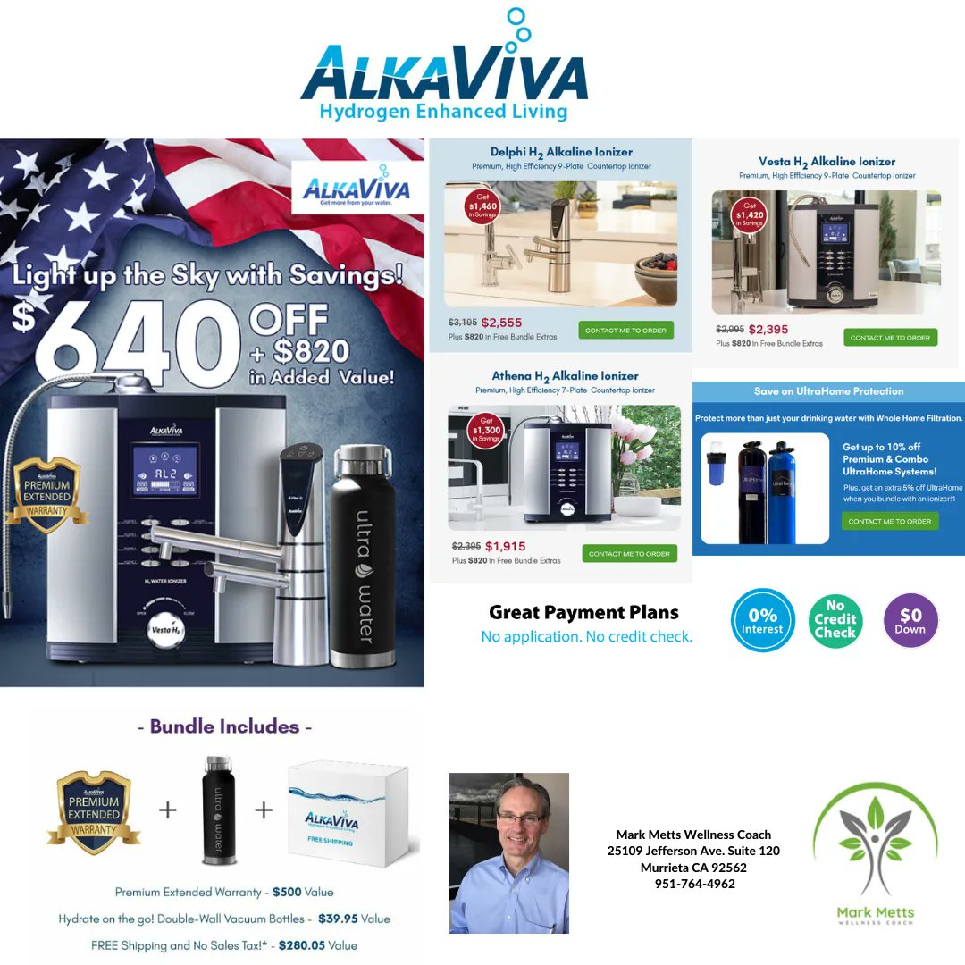 wellnessfouryou's tweet photo. 4th of July Sale - Light Up the Sky with Savings! 🎆 🎆 🎆 
Hurry sale ends July 5th! 
Contact Mark Metts Wellness Coach today! 951-764-4962
#kangen #alkaline #kangenWater #alkalinewater #alkaviva #kangenwatermachine #alkalinesale #ultrawater #wholehousefiltration #waterfilters https://t.co/ASyppbrmTf