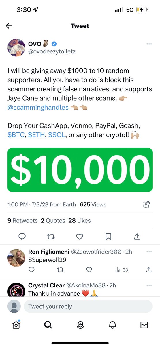 scamminghandles's tweet photo. Yet again, @ovodeezytoiletz is pretending to give people money for blocking me. As a reminder, he’s doing this not only because he doesn’t want his supporters to see that he’s actually stealing money from people, he won’t be giving any of them anything. It’s also against the TOS. https://t.co/isTL5oIRJz
