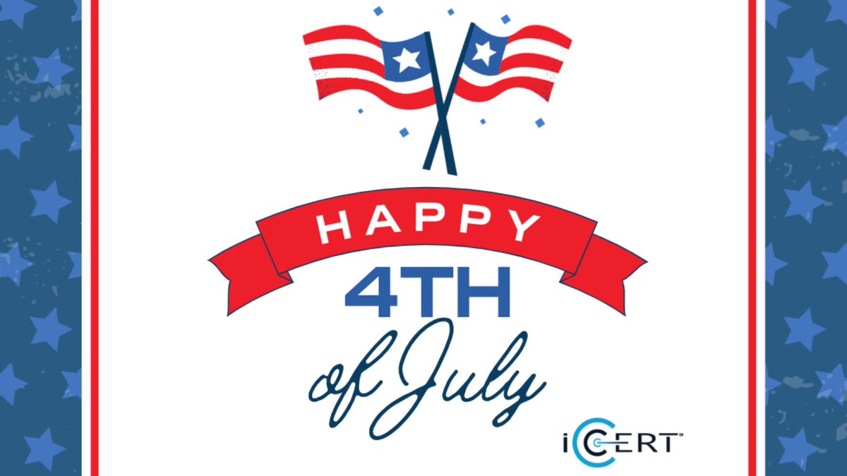 iCERT1st's tweet photo. #iCERT wishes you a safe and happy 4th of July! Millions will be participating in celebratory activities, & whether you are traveling or staying home, have fun and be safe. Please take a moment to remember our men & women in uniform who make so many sacrifices for our freedoms. https://t.co/KGxpxydoCs