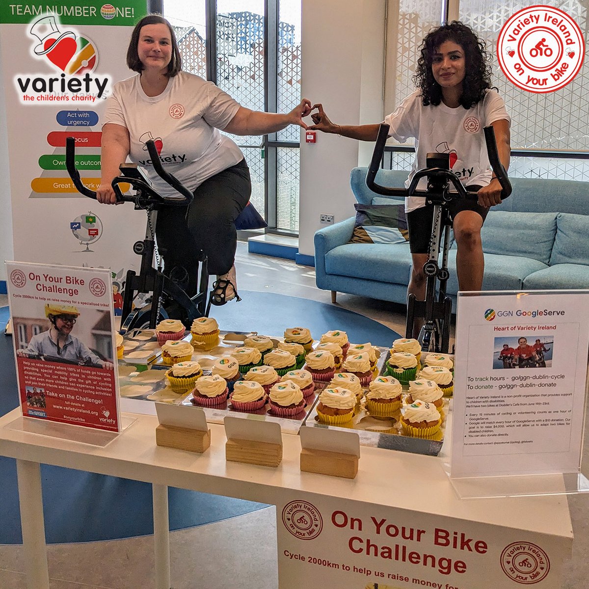Variety_Ireland's tweet photo. Thank you to the staff at @google Ireland who took on our #onyourbike challenge on exercise bikes provided by @mcsportireland . Funds raised will go towards mobility trikes!!! 🥰🚲♻️
Read More: https://t.co/gN2WGjplte

 #inclusion #recyclemobility #varietykidscan #googleireland https://t.co/UwNzaNuf8e