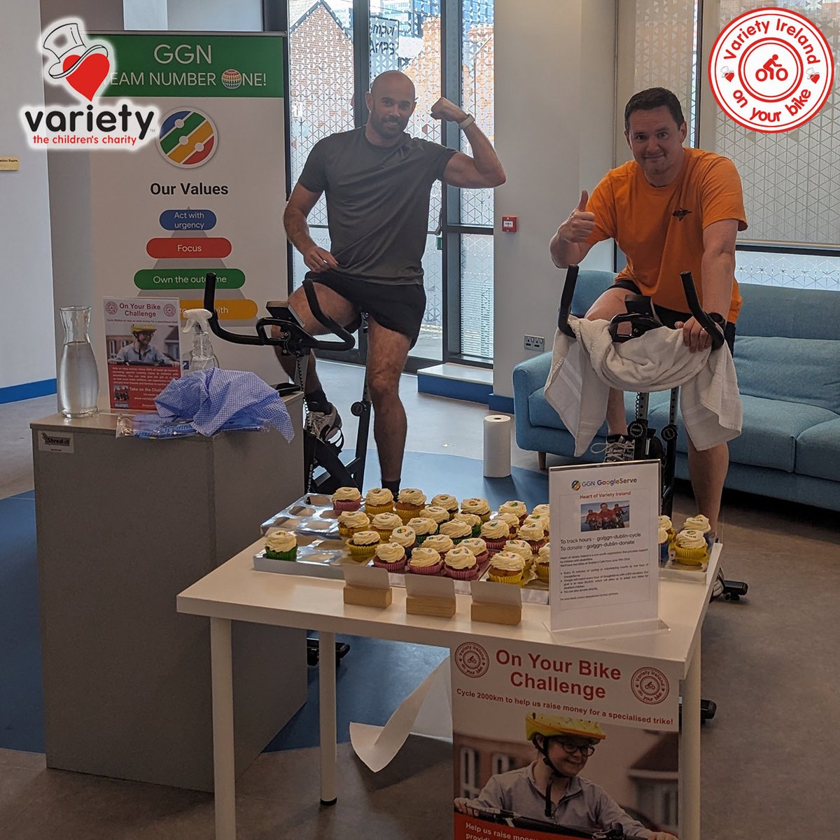 Variety_Ireland's tweet photo. Thank you to the staff at @google Ireland who took on our #onyourbike challenge on exercise bikes provided by @mcsportireland . Funds raised will go towards mobility trikes!!! 🥰🚲♻️
Read More: https://t.co/gN2WGjplte

 #inclusion #recyclemobility #varietykidscan #googleireland https://t.co/UwNzaNuf8e
