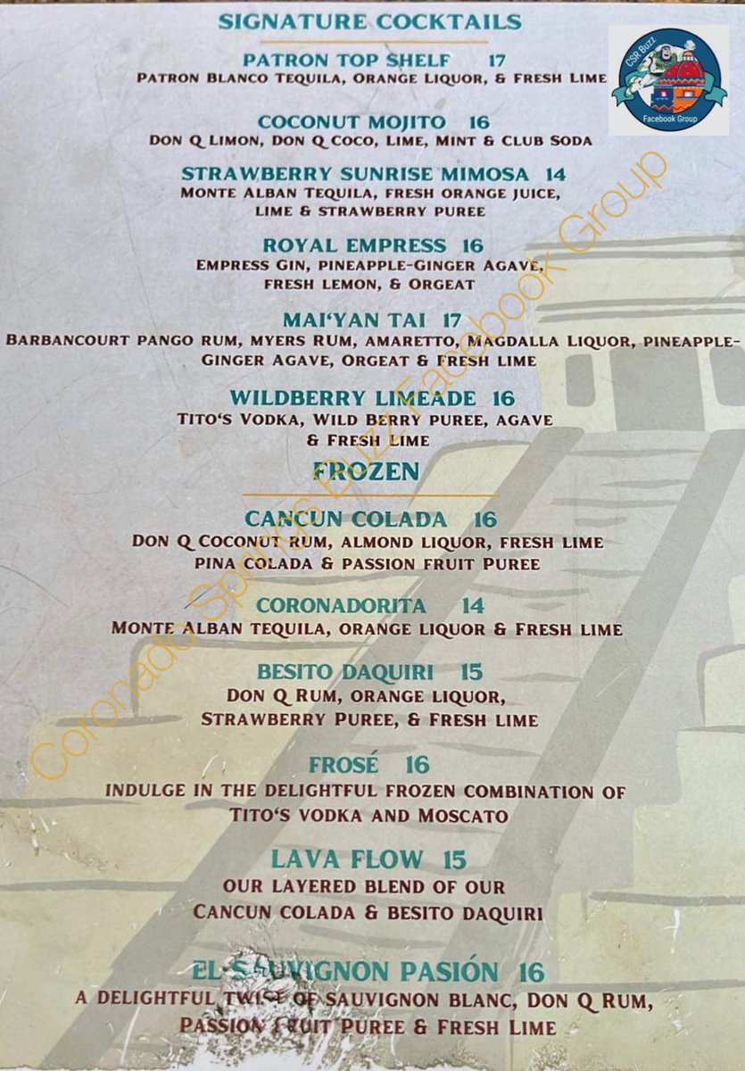 Buzz2001's tweet image. New menus for Siestas at the Dig Site. #CSRBuzz #coronadosprings #coronadospringsresort