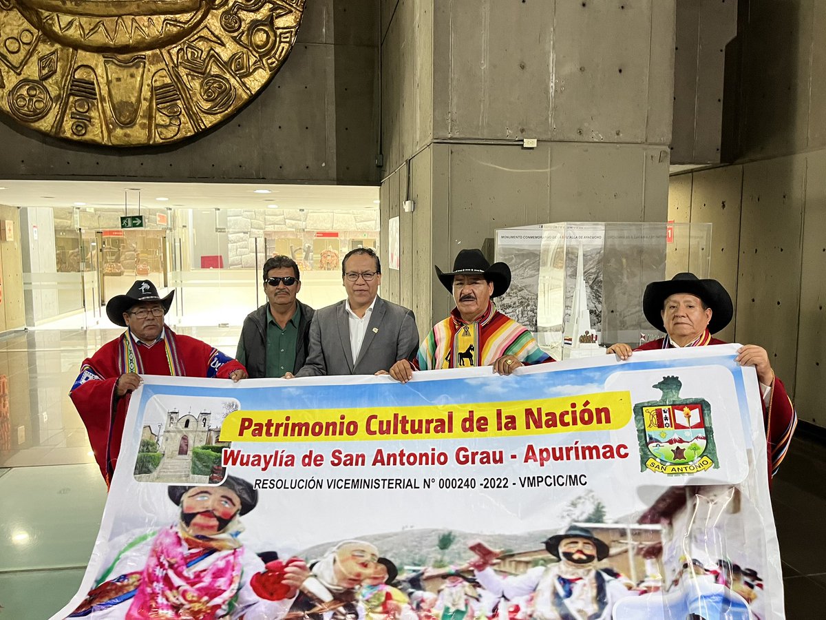 RobertoSanchP's tweet photo. #Ahora | En el reconocimiento como Patrimonio Cultural de la Nación a la Huaylía del distrito de San Antonio, provincia de Grau - Apurimac, por constituir una expresión de identidad y cultura. https://t.co/0MusXQY9hS