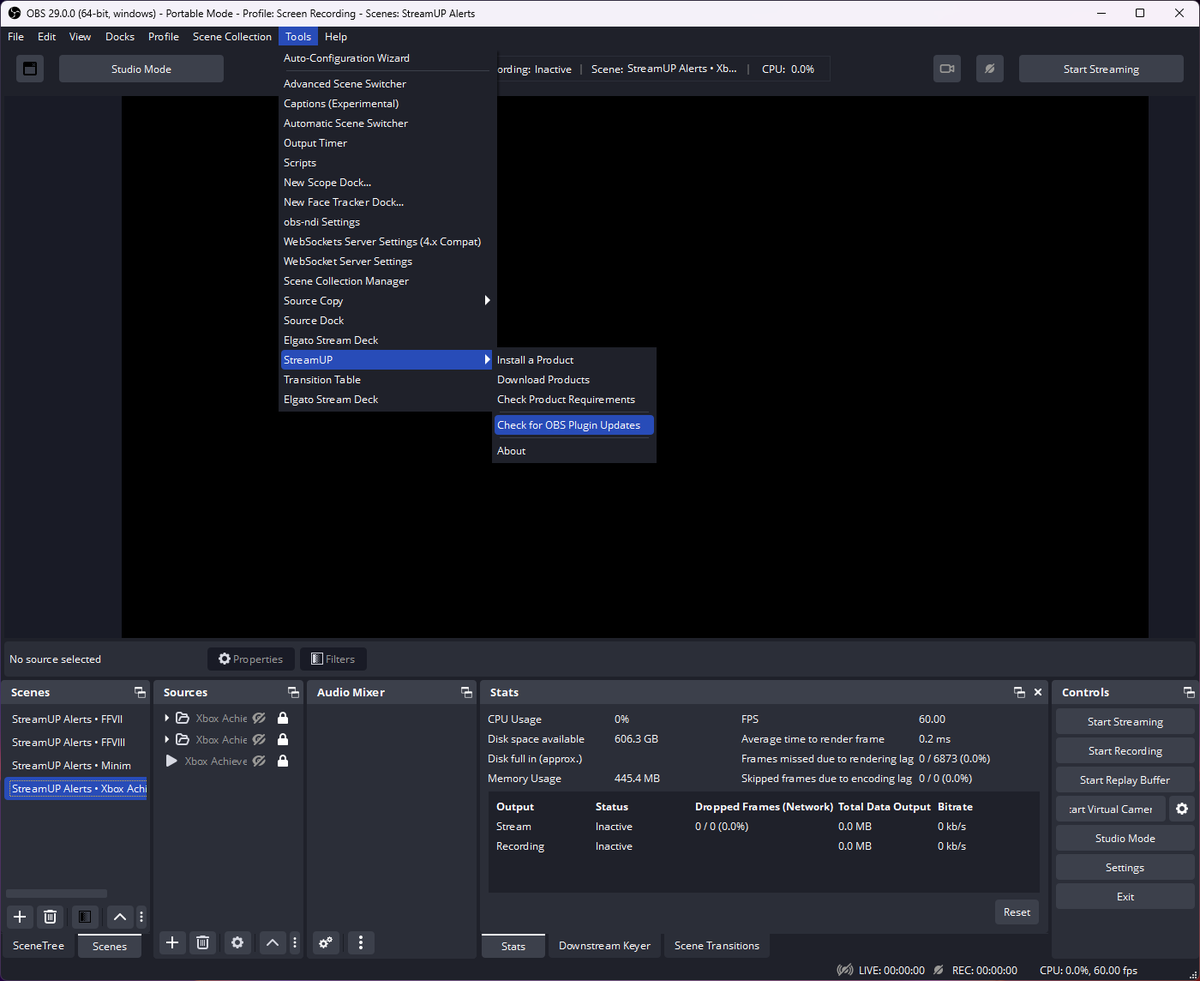 Andi_Stone's tweet photo. OBS Plugin Updater update - All seems good!
✅No longer locks up OBS when menus are open.
✅Auto checks for updates on OBS start up.
✅Added more error catches!

If y'all get 100+ likes on this, i'll upload...😏

I do want to add a toggle for checking plugin updates at start up https://t.co/yGSX0sIQ4Y
