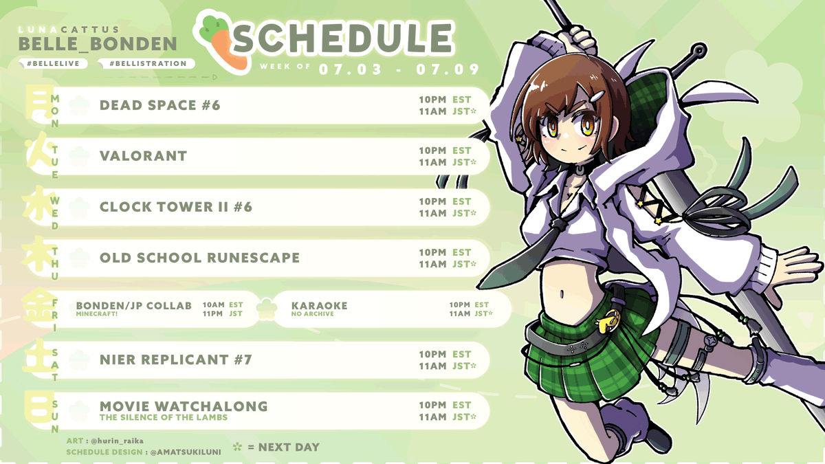 Belle_bondEN's tweet photo. 🌻 STREAMS WEEK 07.03 - 07.09 🌻
TAGS
ART: #bellistration
NSFW: #bellussy
LIVE: #bellelive
PET PICS: #bellezoo
LINKS
YT: https://t.co/wLbR8RgQwE
THRONE: https://t.co/a9R4kLMvHW
MARSHMALLOW: https://t.co/qrLocWfG9S https://t.co/Zpn5rHb9Xw