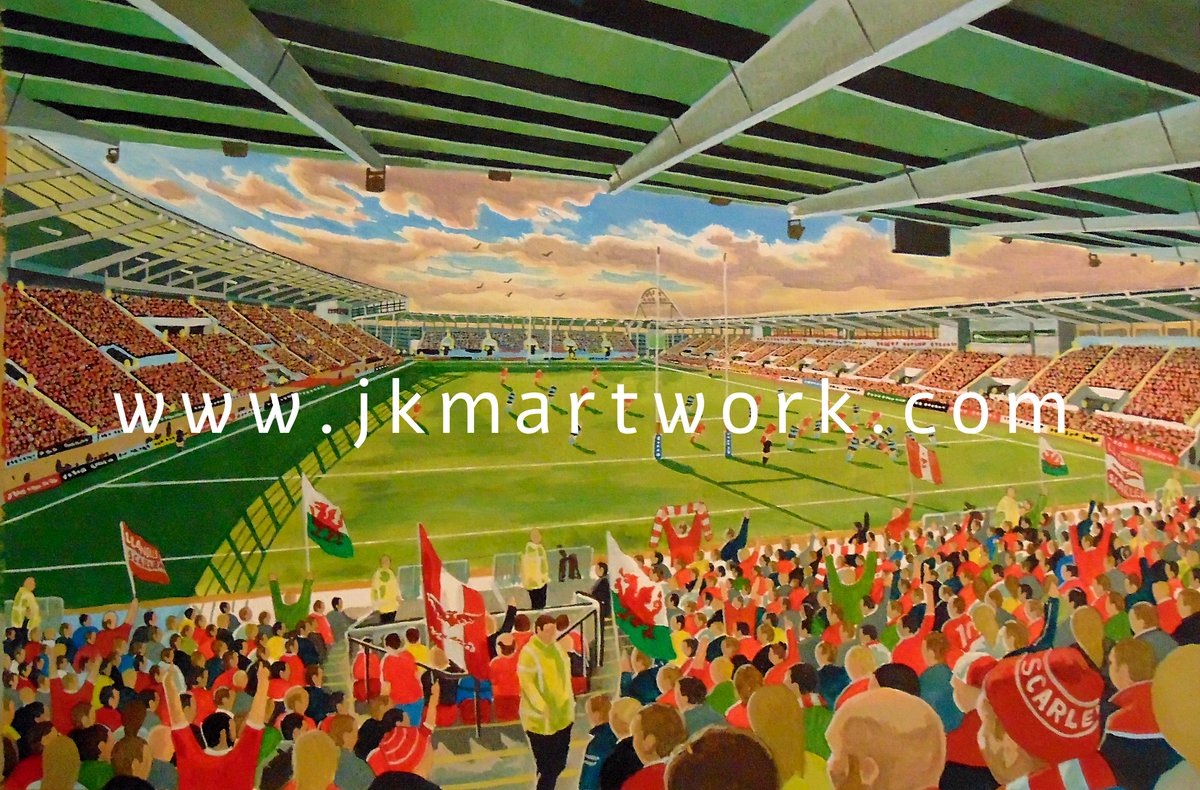 JKMartwork's tweet photo. hi @IndyScarlets painting ive done of
#llanelli #scarlets #parcyscarlets prints are available now just £15 a3 size each @ https://t.co/lwlE5y09nk RT's appreciated https://t.co/eR37uQnJhQ