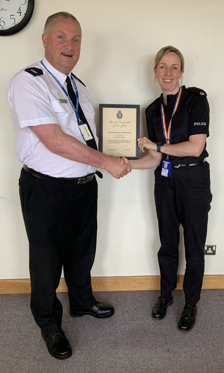 Sp Ch Insp Chris Smith (@hfdsspecialssci) on Twitter photo A well deserved local award for SI FERGUSSON - nominated by myself & presented by Supt Wain - Special Constable of the Year (Sir John Foley Trophy) for his dedication to the Special Constabulary in Herefordshire #recognition <a href="/WestMerciaPCC/">West Mercia PCC</a> @CCPippaMills <a href="/Supt_Hancox/">Supt Edward Hancox</a> <a href="/WMerciaCIP/">Citizens In Policing West Mercia</a> A well deserved local award for SI FERGUSSON - nominated by myself & presented by Supt Wain - Special Constable of the Year (Sir John Foley Trophy) for his dedication to the Special Constabulary in Herefordshire #recognition <a href="/WestMerciaPCC/">West Mercia PCC</a> @CCPippaMills <a href="/Supt_Hancox/">Supt Edward Hancox</a> <a href="/WMerciaCIP/">Citizens In Policing West Mercia</a>