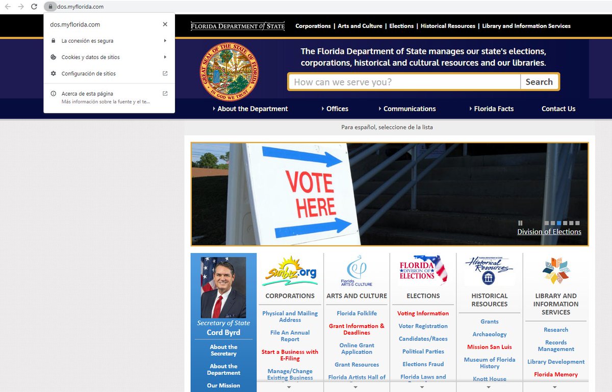 danicazac's tweet photo. @PhilipAMLC @jantopicecuador En la primera imagen, consta captura del sitio web oficial del Estado de Florida, la misma es un sitio seguro, como debe de ser. La otra página es la captura del sitio web que ud hace referencia, y NO es un sitio seguro... das risa pana, borrego. https://t.co/meFLslPJjb