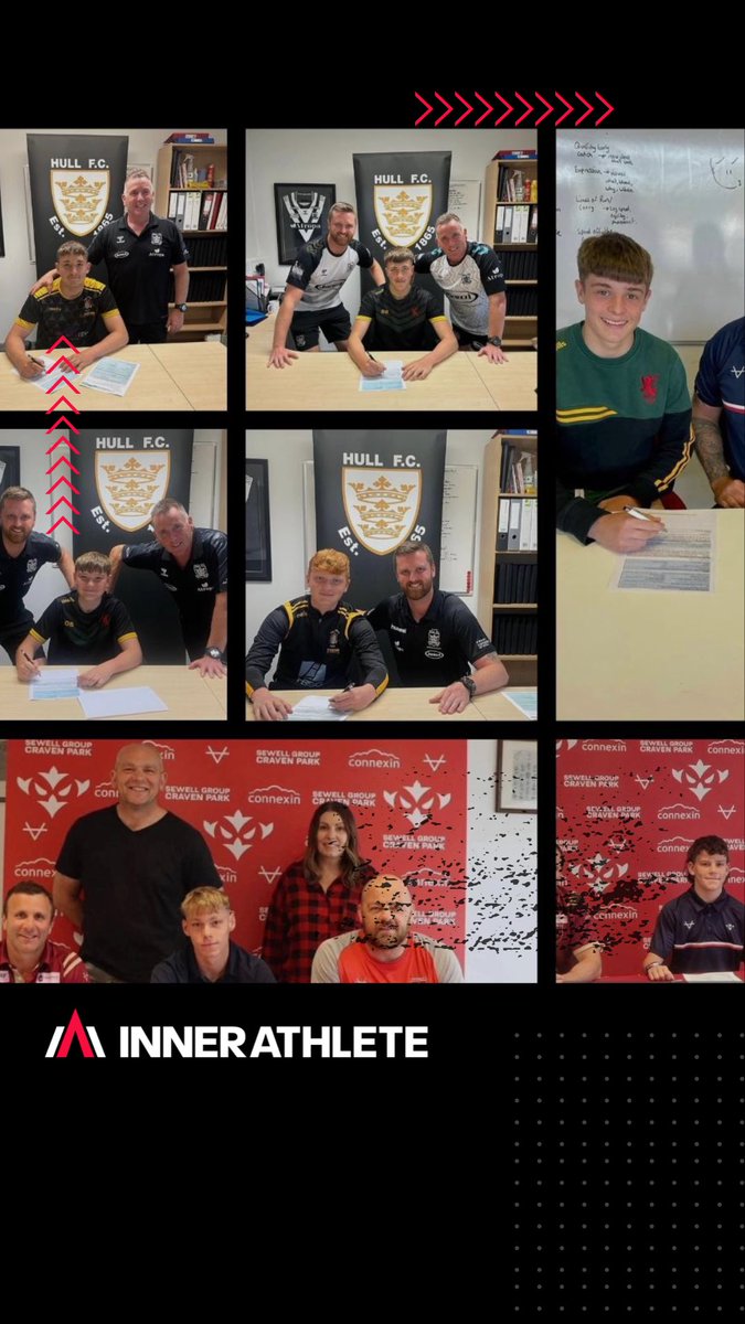JDstrengthcon's tweet photo. THINGS YOU ABSOLUTELY LOVE TO SEE 🤩

Some of the lads putting pen to paper and signing for professional clubs 🤯

Super proud of them all and absolute pleasure to play a part in their journey as young athletes 🚀

#innerathlete #sprintclub #rugbyleague #strengthandconditioning https://t.co/93YeDm89vm