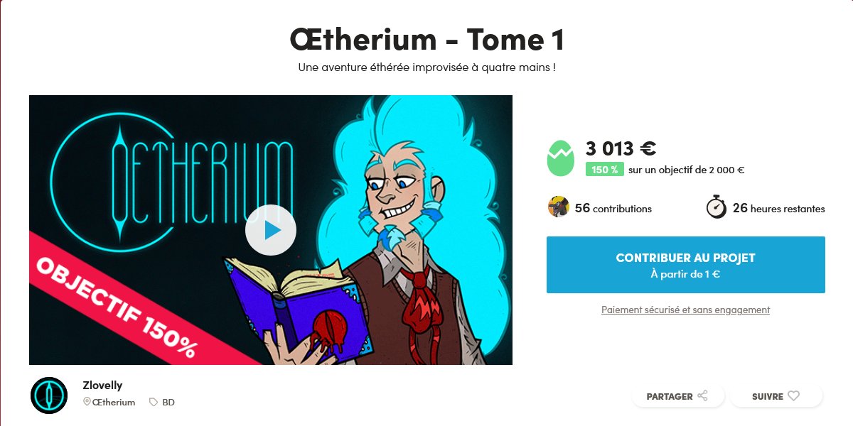 k_zlovetch's tweet photo. ⏱️H-26 : 150% #ULULE !!! ON L'A FAIT !!! COUVERTURE RIGIDE LES GENS !!! 🥰😍🥰😍
ET SI ON ESSAYAIT 200% POUR DE TENTACULAIRES STICKERS BONUS ? 👀
➡️📕https://t.co/XpPYDikmpA
@ululeFR #ArtistOnTwitter #book #crowdfunding #oetherium https://t.co/1fD2KO9cDI