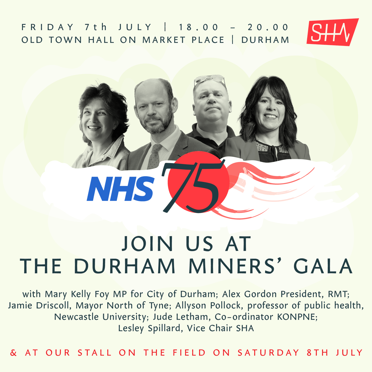 SocialistHealth's tweet photo. @DurhamGala coming soon! 
✊Join us on on the eve – Friday 7th at Old Town Hall at 6PM @MayorJD  @RMTunion @marykfoy @AllysonPollock @keepnhspublic @Battlehillward 
All Wellcome! https://t.co/YXRTPbp9Bc