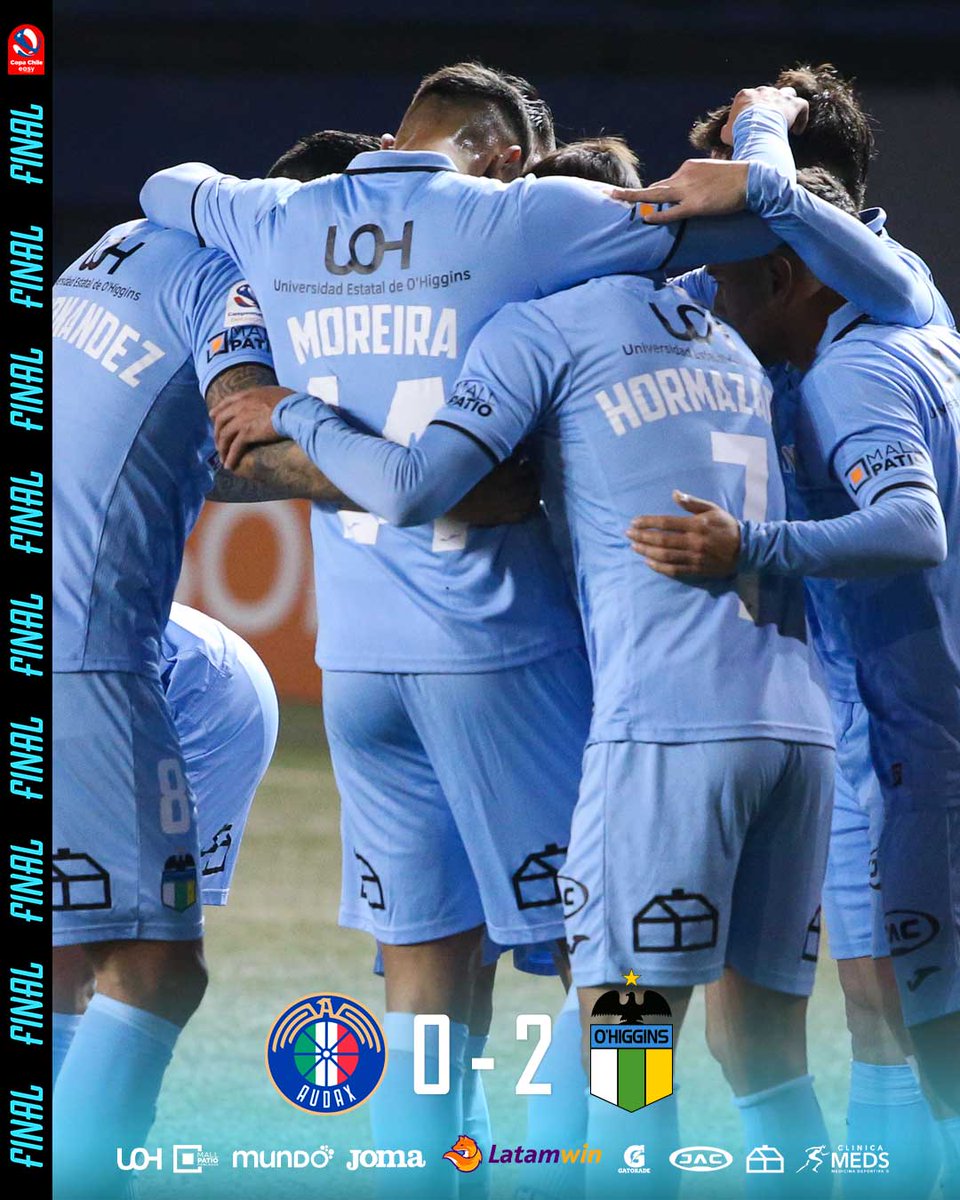 ⏱️ 52' 2T | ¡¡¡TRIUNFAZO DE LA CELESTE!!! ¡Con goles de Matías Belmar y Esteban Moreira, avanzamos a la final regional de la #CopaChileEASY 2023! ¡¡GRANDE CAPO DE PROVINCIA!! ¡VAMOOOOS!

<a href="/audaxitaliano/">Audax Italiano</a> 0
<a href="/OHigginsoficial/">O'Higgins FC 🇧🇼</a> 2

#VamosLaCeleste 🇧🇼