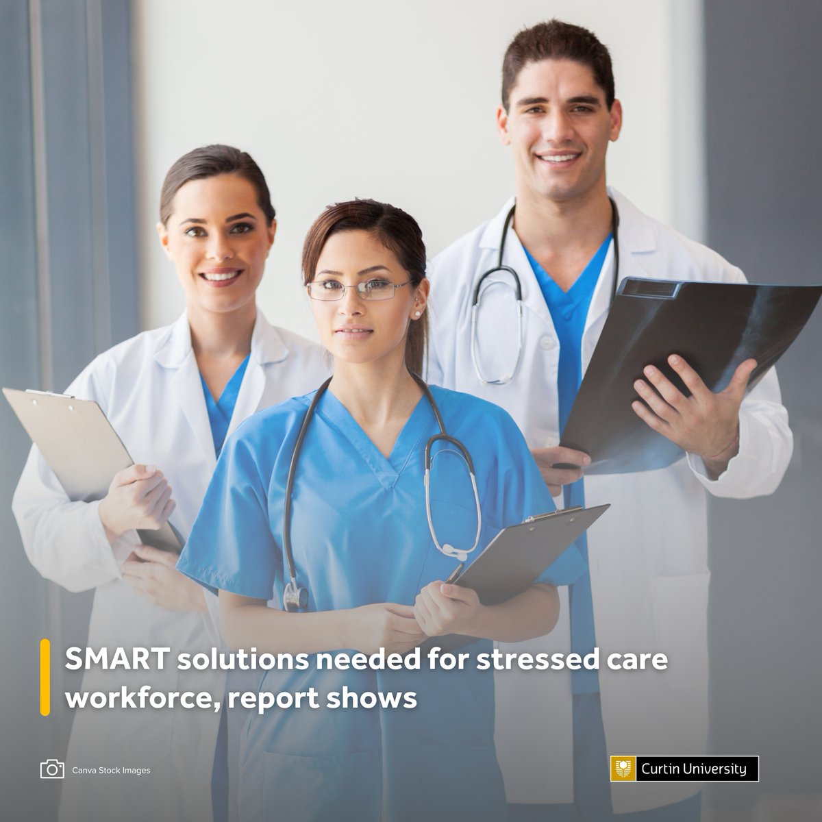 Curtin Media (@curtinmedia) on Twitter photo A new report led by <a href="/CurtinUni/">Curtin University</a>, <a href="/Sydney_Uni/">University of Sydney</a> and funded by <a href="/icareNSW/">icare NSW</a> shows implementing SMART solutions will improve healthcare workers employee job satisfaction, #mentalhealth and #wellbeing. ๐
Read more: tinyurl.com/5n85b2pj
#CurtinUniversity #USYD #icare A new report led by <a href="/CurtinUni/">Curtin University</a>, <a href="/Sydney_Uni/">University of Sydney</a> and funded by <a href="/icareNSW/">icare NSW</a> shows implementing SMART solutions will improve healthcare workers employee job satisfaction, #mentalhealth and #wellbeing. ๐
Read more: tinyurl.com/5n85b2pj
#CurtinUniversity #USYD #icare