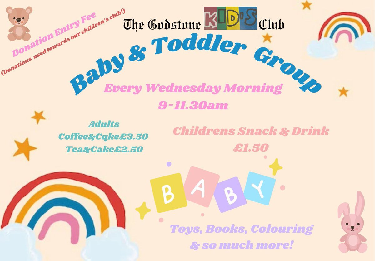 Starting from this Wednesday!

#godstone #surrey #surreymums  #surreykidsclub #baby #toddlers #coffeebar #socialclub #godstonecommunity @WhatsOnSurrey @LoveGodstone @LoveReigate @loveoxted