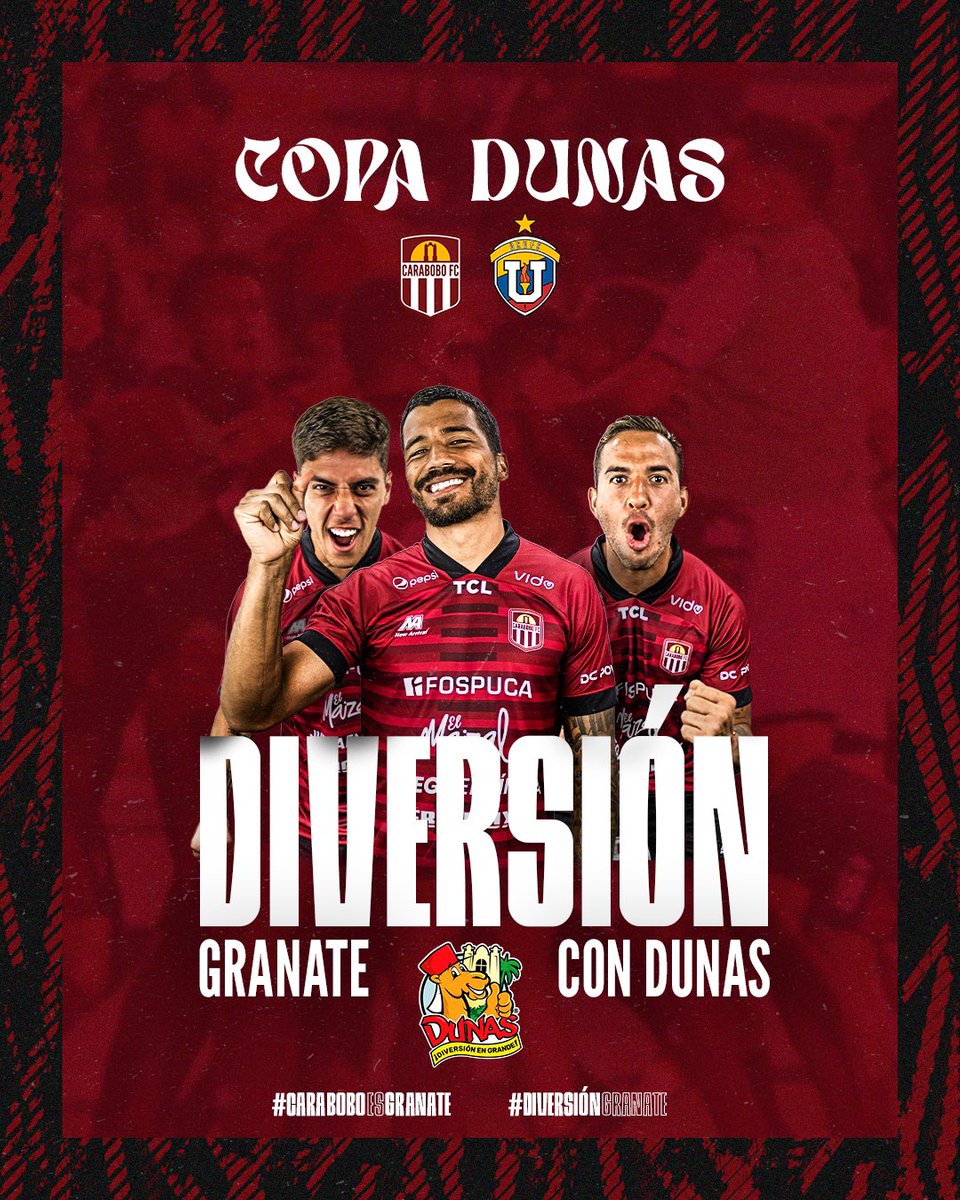 ¡𝐋𝐚 𝐂𝐎𝐏𝐀 𝐃𝐔𝐍𝐀𝐒 𝐧𝐨𝐬 𝐞𝐬𝐩𝐞𝐫𝐚! 🐫🏆

➡️ Viviremos una copa muy especial en nuestro regreso a casa.

¿Nos acompañas? 

#DiversionGranate 🥳
#ParqueDunas 🎡
#CaraboboEsGranate 🇱🇻
#VenezuelaEsFUTVE 🇻🇪