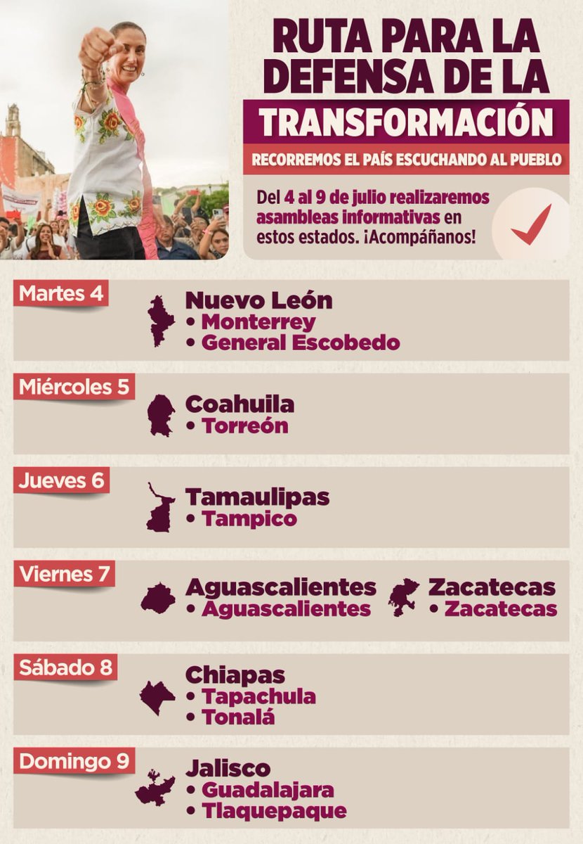 Claudiashein's tweet photo. Les comparto mi agenda de esta semana. 
¡Nos vemos pronto! https://t.co/tLIVjTXhss
