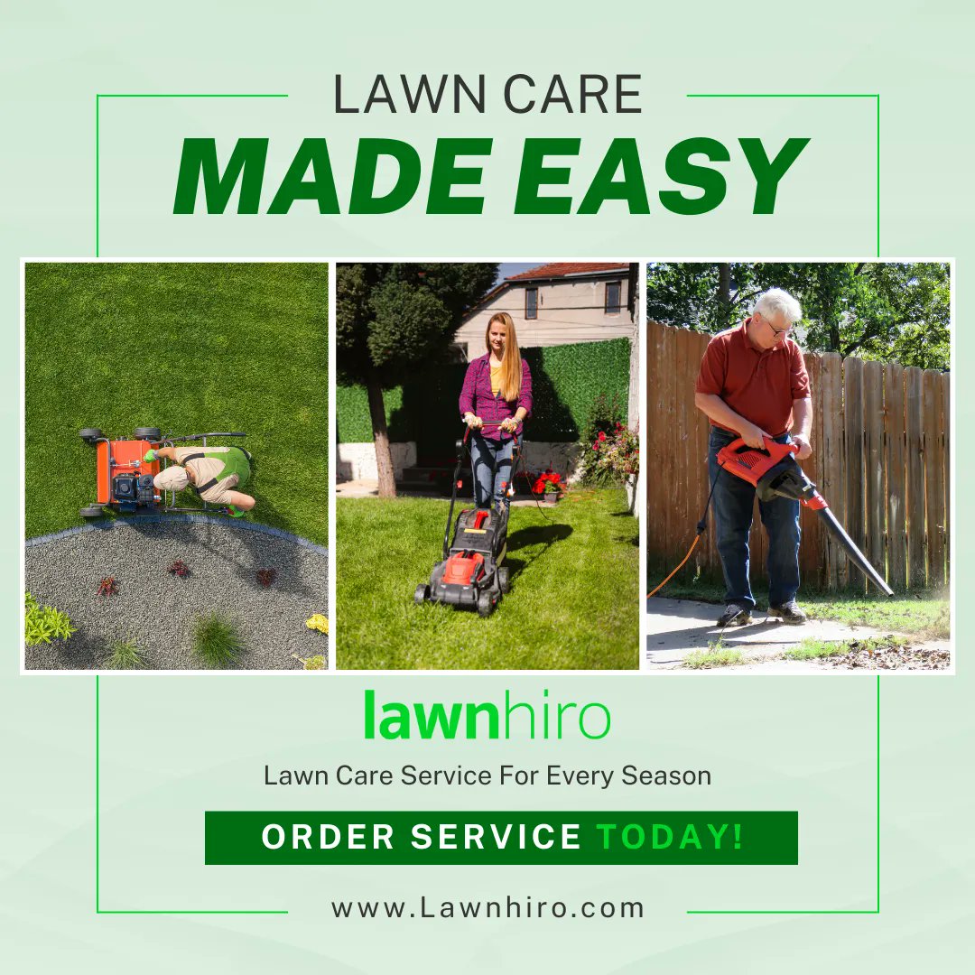 Want to impress your neighbors with a perfectly manicured lawn? Schedule lawn care services with Lawnhiro and let our friendly providers take care of everything, from mowing and aerating to leaf removal. #lawncaremadeeasy #lawnhiro #manicuredlawn #mowing #aerating