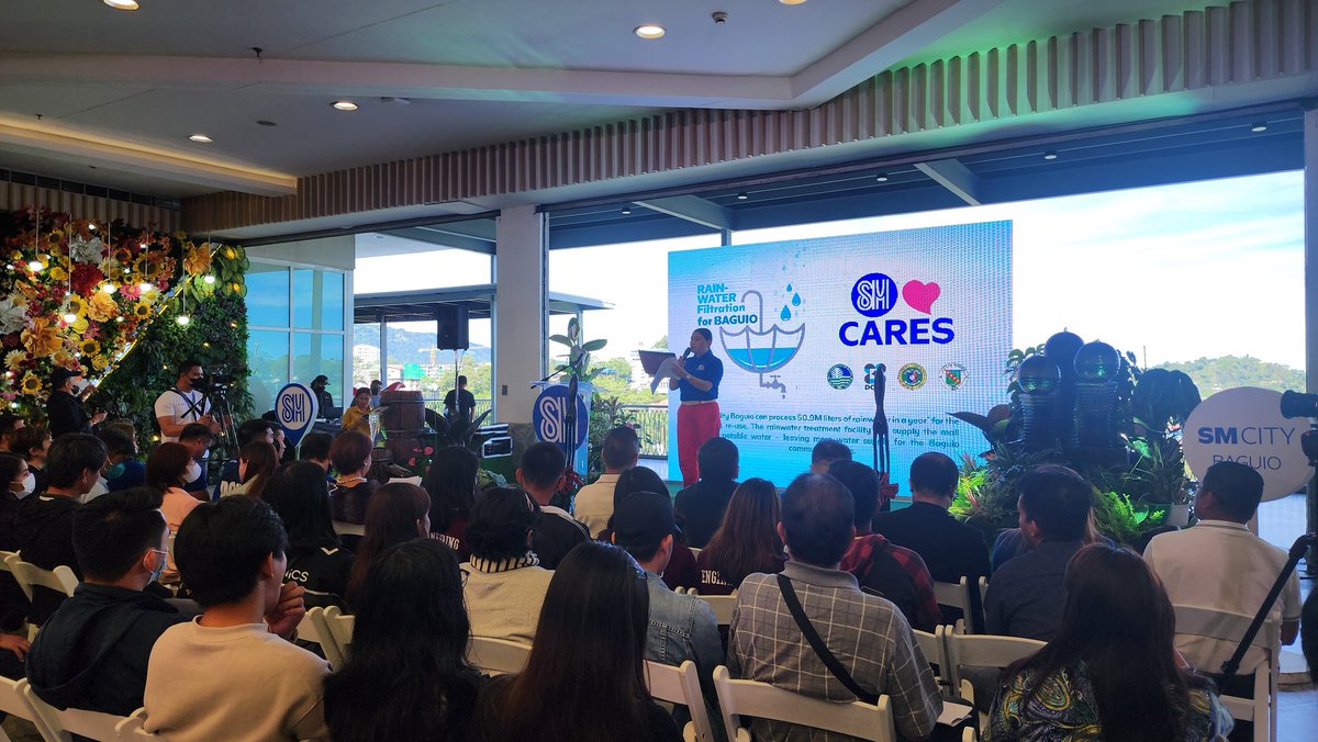 rapplerdotcom's tweet photo. SM Baguio launches its Rainwater Filtration Facility, which recycles rain into drinking water, the first in a mall setting in the country. | via @Weng_De_Vera https://t.co/ipStjeRw3A