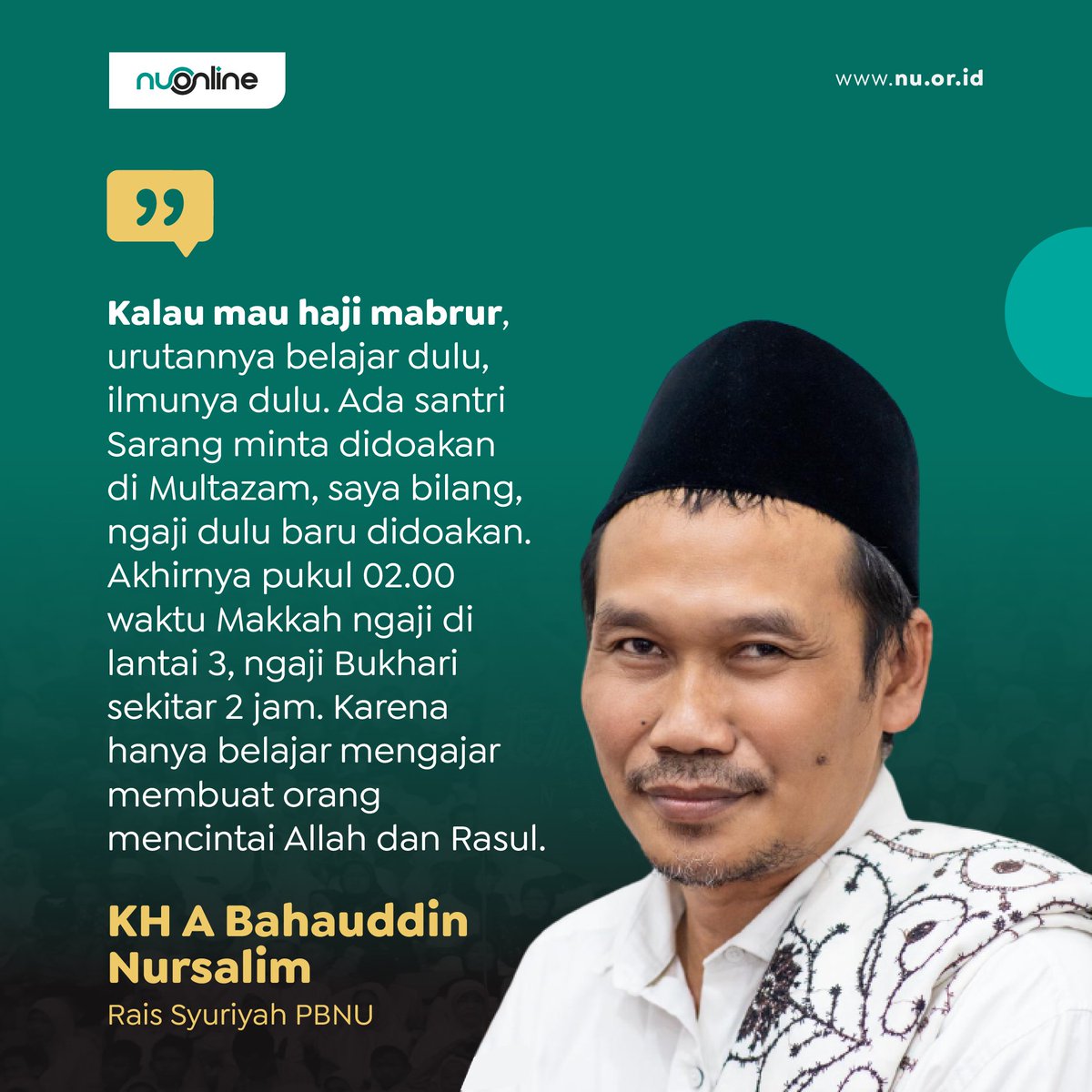 Menurut Gus Baha, kalau mau haji mabrur, urutannya belajar dulu, ilmunya dulu.

Semoga kita diberikan kesempatan untuk bisa berhaji.

#nahdlatululama #nuonline #gusbaha #quotes #quote #haji #haji2023 #infografishaji #hajiindonesia2023 #hajiramahlansia