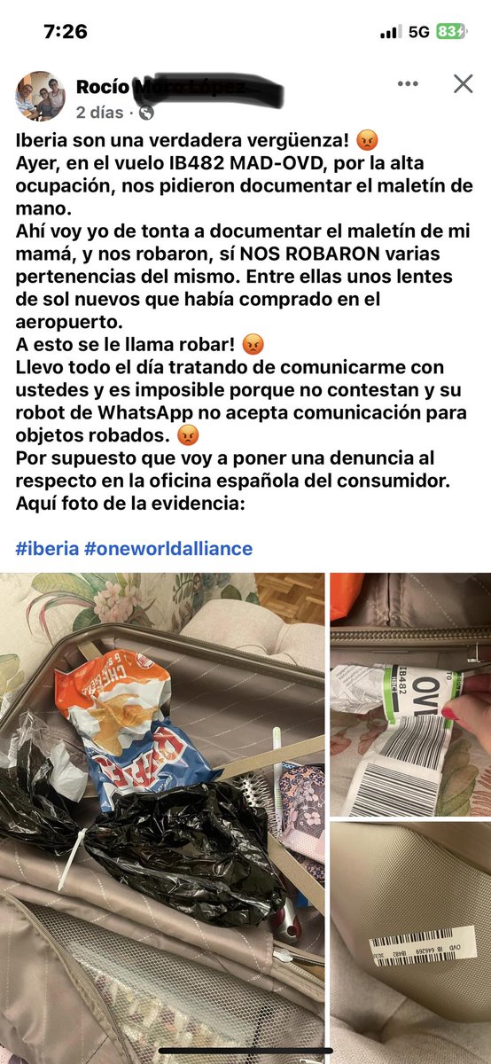 MARINASANFE's tweet photo. Esto le pasó a mi prima, he sabido miles de casos similares con @IberiaIndignado @Iberia @Iberia_en https://t.co/XvKP1qI9Ip