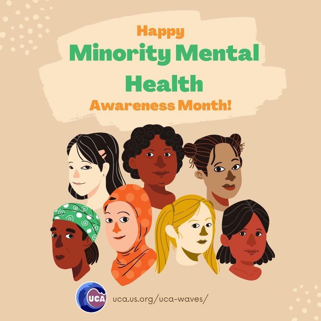 ucawaves's tweet photo. July is Minority Mental Health Awareness Month! In celebration of this month, we encourage you to practice self-care, talk about mental health, and use some of the mental wellness resources we will be sharing this month. https://t.co/zkjpoQrnv8
