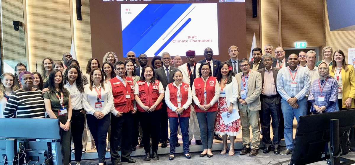 jagan_chapagain's tweet photo. Delighted to have launched the @IFRC #ClimateChampions today - harnessing the collective leadership of National Societies. 

My 4 messages:
1. Focus on people and planet
2. Build profile through diplomacy
3. Forge Partnership and financing and
4. Move from policy to action. https://t.co/RJfj9Ymgis