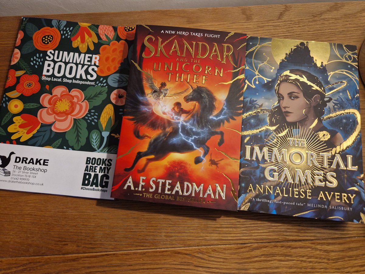 degzinho's tweet photo. A couple of new books as a treat and thank you to Joseph for helping with putting out chairs, sweets, programmes and banners ready for Ad Astra's Festival of Education. Thanks to @drakebookshop for the knowledgeable recommendations! #adastrafest23  @AdAstraTrust #choosebookshops https://t.co/R7VzEjBCE6