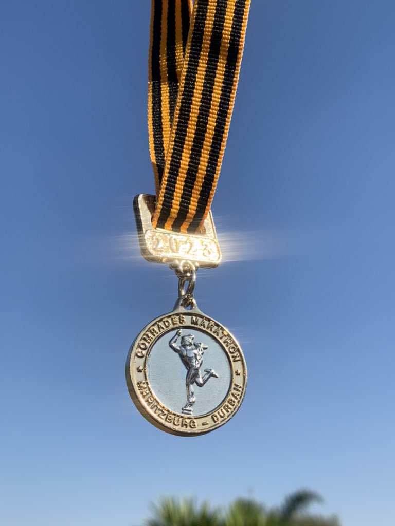 Ma1D's tweet photo. #Hisgraceissufficientforme 
Received my @comradesmarathon Wally Hayward medal today.. and yes I dressed up for it 🙈 https://t.co/PbEM0ifVHe