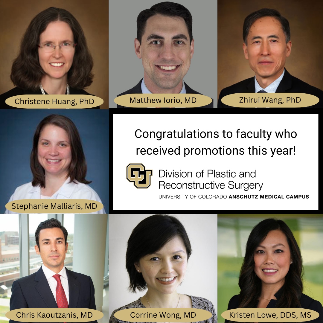 CuPlastics's tweet photo. Congratulations to our faculty members who received promotions this year! 

#tenure #professor #professorofresearch #associateprofessor #plasticsurgery #cuplasticsurgery https://t.co/4coQIIVXbr