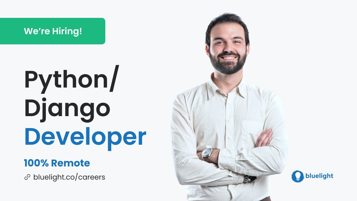 bluelightco's tweet image. Are you passionate about coding & innovation? Do you love to craft efficient & scalable #Python applications? Here's an exciting opening for you to join our team; bluelight.co/career-opportu… 
#pythondeveloper #pythonjobs #Django #wearehiring #nowhiring #latam #latinamerica #jobalert