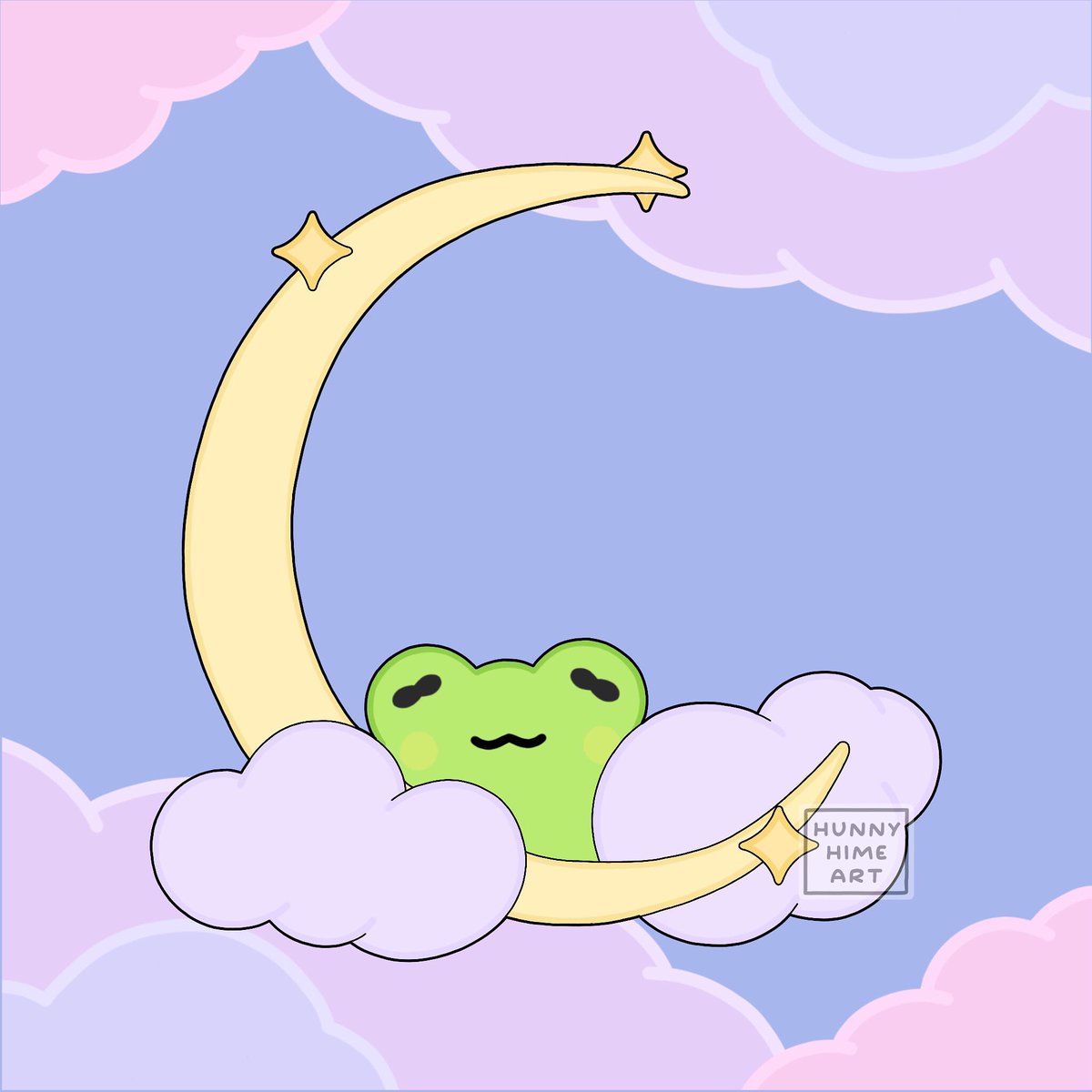 hunnyxhime's tweet photo. this lil moon frog is here to bless your timeline with cosy vibes🌙🐸✨ https://t.co/UwUZTqyWzl