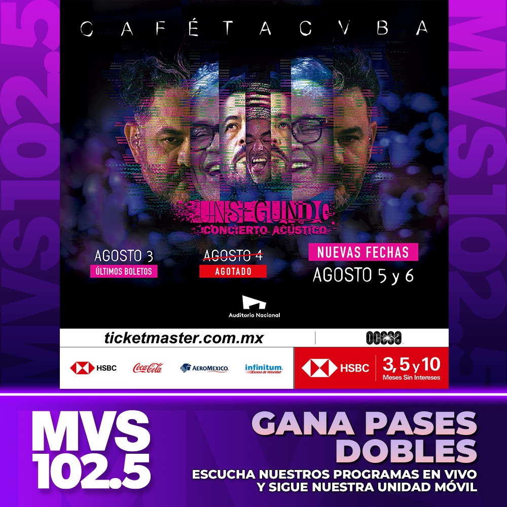 MVS102_5's tweet photo. 🎤¡#UnSegundo el concierto acústico de @cafetacvba👩‍🎤 sigue llenando Auditorios! 🏟️

😎Y como en MVS 102.5 no somos “Ingratos”, queremos invitarte a vivir esta noche llena de rock y éxitos. 🎶

📻Escucha nuestra programación en vivo y participa por pases dobles. 🎟️ https://t.co/cmNcs9HLZW