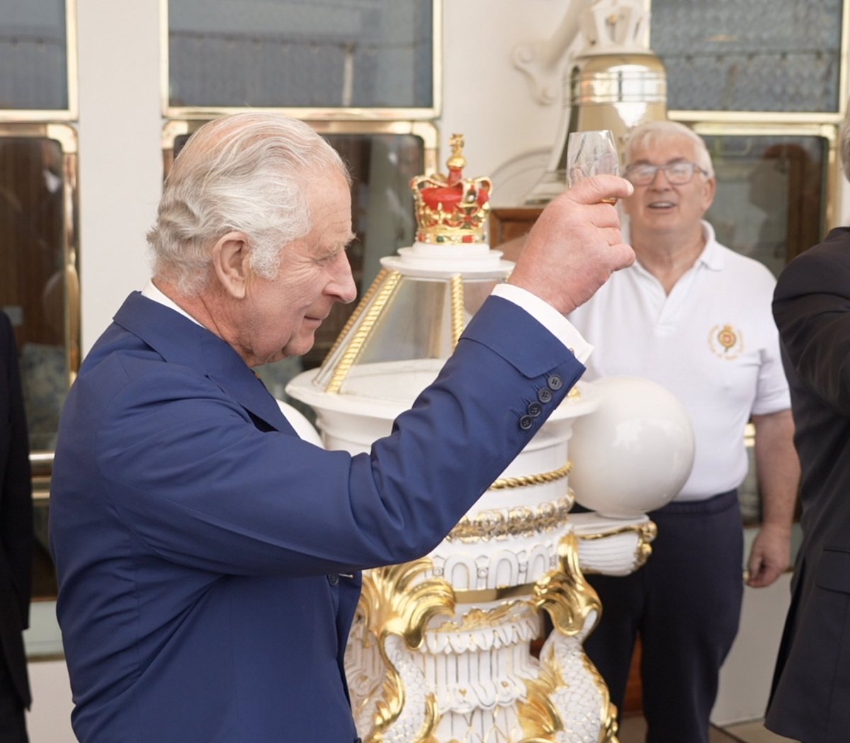 #KingCharles His Majesty The King toured and attended a reception on the Royal Yacht Britannia, to mark 25 years since her arrival in Edinburgh. #HolyroodWeek <a href="/RoyalFamily/">The Royal Family</a> #royalcameraman