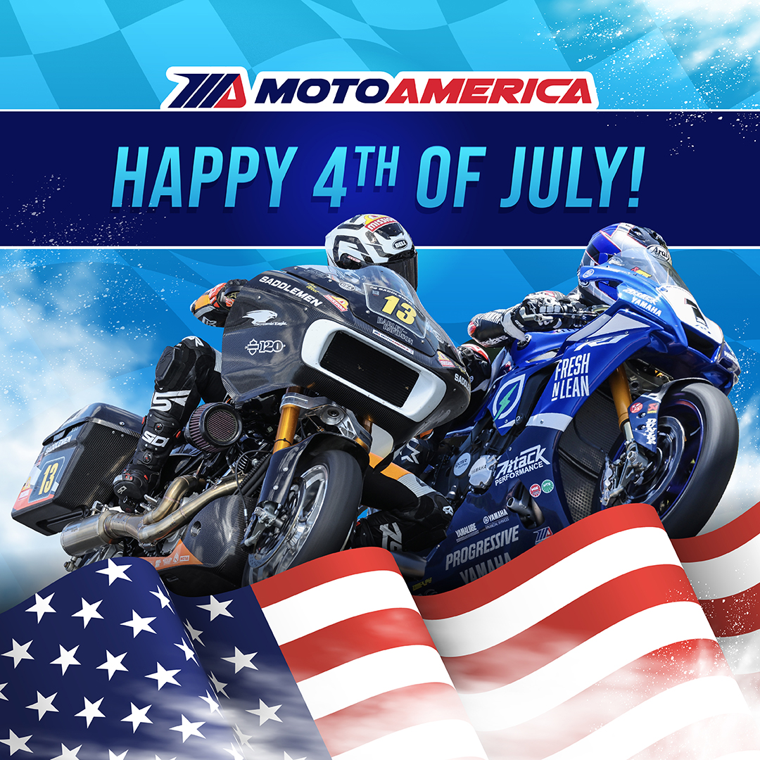 🇺🇸 From fireworks, to picnics, to motorcycles, let freedom ring on this #IndependenceDay. Enjoy the freedom we have as Americans, and be grateful to those who help protect it. Happy 4th from everyone at MotoAmerica. 🎆 #motorcycle #racing #motorsport